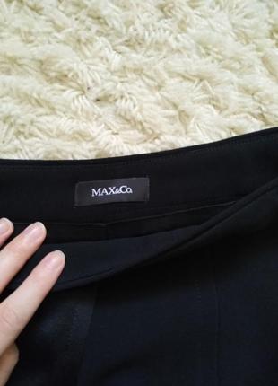Элегантная черная юбка max mara оригинал с атласной вставкой5 фото