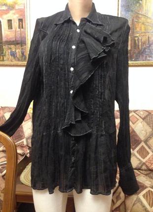 Черная шифоновая невесомая блуза ralph lauren оригинал т 6.3 фото