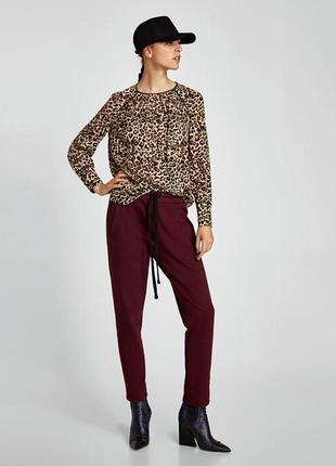 Леопардовая блуза блузка в анималистический животный принт от zara