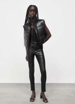 Кожаные леггинсы zara