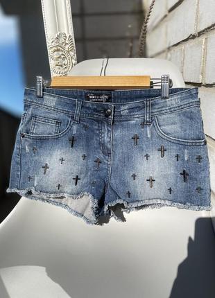 Короткие джинсовые шорты m-l1 фото
