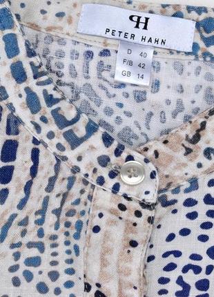 Peter hahn красивая льняная блуза с абстрактным принтом2 фото