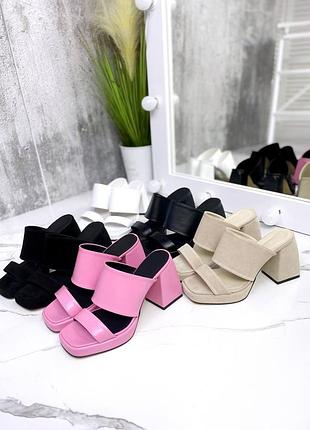 ❤️ шикарные шлепанцы сабо на каблуке