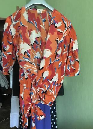 Блуза шелковая оранжевая винтажная ungaro