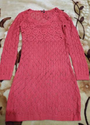 Ажурная туника, вязаная