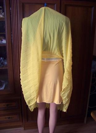 Шифоновая желтая юбка в складку на подкладке aser 42 размер4 фото