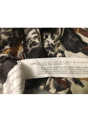 Шелковая  шелк короткая юбка  zara с карманами принт собачки4 фото