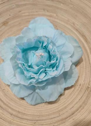 Голубая брошь-цветок, голубая роза2 фото