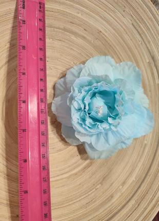 Голубая брошь-цветок, голубая роза3 фото