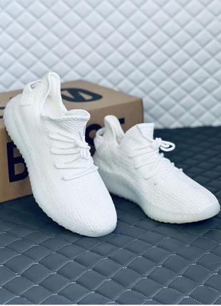 Женские кроссовки сетка adidas yeezy boost 350 v2 white белые