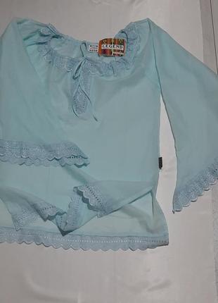 Туника, блуза голубого цвета, летняя, новая, с биркой, бур-во индонезия, купленная в италии.5 фото