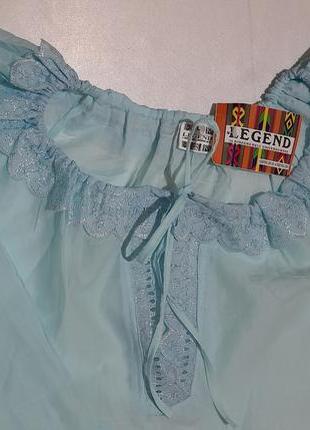 Туника, блуза голубого цвета, летняя, новая, с биркой, бур-во индонезия, купленная в италии.7 фото