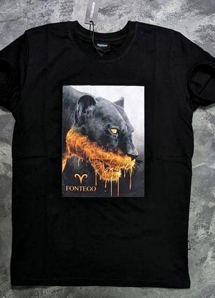 Чоловіча брендова футболка с тигром мужская фирменная футболка fontego