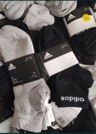 Adidas sport casual шкарпетки сірі білі чорні короткі5 фото