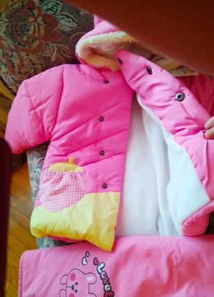 Новый очень тёплый детский костюм комбинезон дутик, размер 2-3 года2 фото