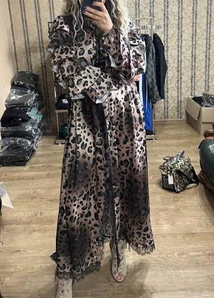 Нереальное леопардовое брендовое платье в пол, турция, папарацци.