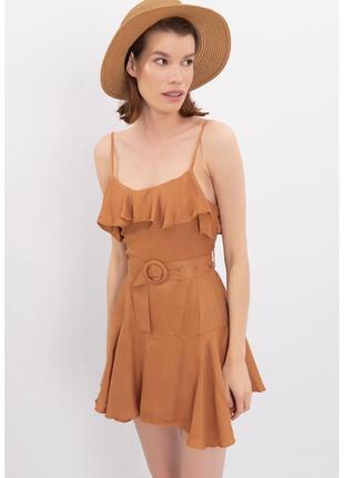 Bsl ромпер- плаття гірчичного кольору на бретельках