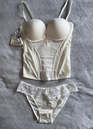 Брендовый комплект белья корсет новый