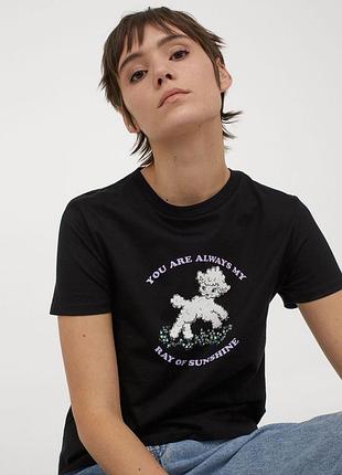 Базовая черная футболка h&m