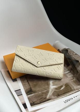 Бежевый женский кошелек из еко кожи louis vuitton