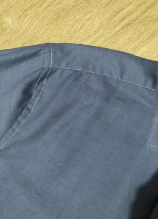 Мужская рубашка / seidensticker / синяя коттоновая рубашка /  мужская одежда4 фото