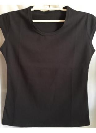 Распродажа женская хлопковая футболка, цвет черный, небольшой размер