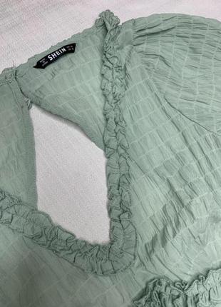 Плаття міні, зелена мятна сукня комбінезон з відкритою спиною7 фото