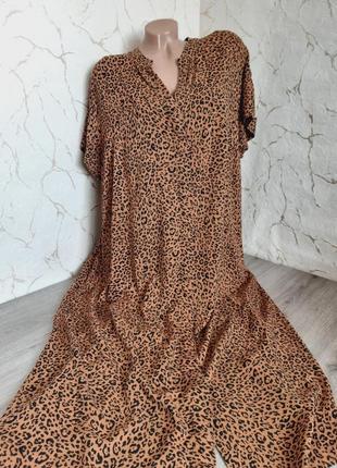 Платье длинное/миди на пуговицах коричневое вискоза3 фото