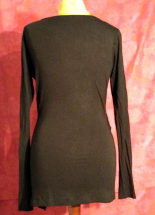 Блуза-туника трикотажная черная с 3-мя пряжками. madonna.2 фото