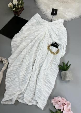 Спідниця біла стильна з розрізом , нова , розмір xl7 фото