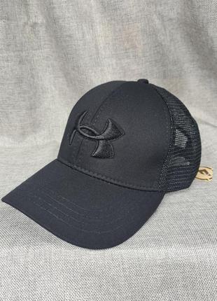 Бейсболка under armour , бейсболка чорна сітка чоловічп унісекс, бейсболка з сіточкою літо , чорна бейсболка, бейсболка