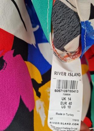 Яскрава літня шифонова блузка river island з короткими рукавами.4 фото