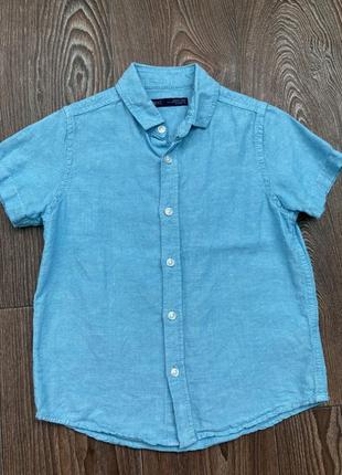 Рубашка с коротким рукавом для мальчика next tu 3-4 5 года (однотонная, в полоску)5 фото