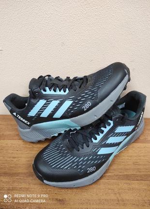 Оригинальный 100% кроссовки adidas terrex agravic flow 2 trail running shoes black/blue h03189 stock_brand_ua_ 06645379241 фото