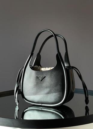Базова сумка prada leather handbag black👜5 фото