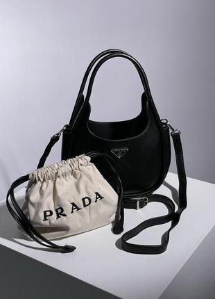 Базова сумка prada leather handbag black👜7 фото