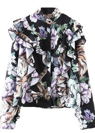 Крутая свободная блуза в принт