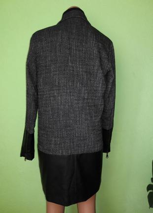 Стильное легкое пальто текстиль+ кожзам3 фото