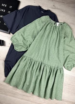 Сукня з об'ємними рукавами ярусна h&m