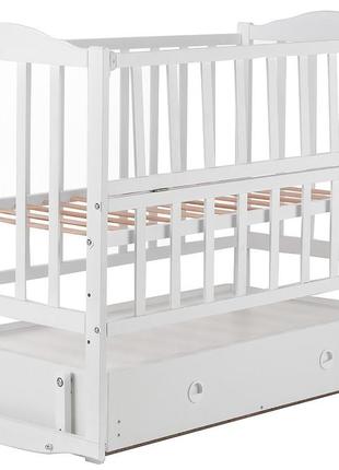 Кровать babyroom зайчонок zl-301 маятник, ящик, откидной бок белый