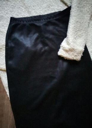 Черная юбка миди карандаш эффект под кожу размер с4 фото