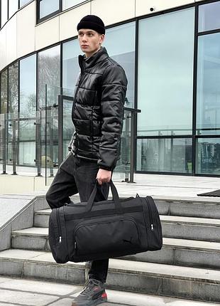 Дорожня сумка чорна puma чорне лого (вел.)