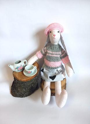 Зайчик. текстильна іграшка ручної роботи.