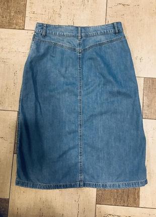 Джинсовая юбка-миди с разрезом спереди promod3 фото