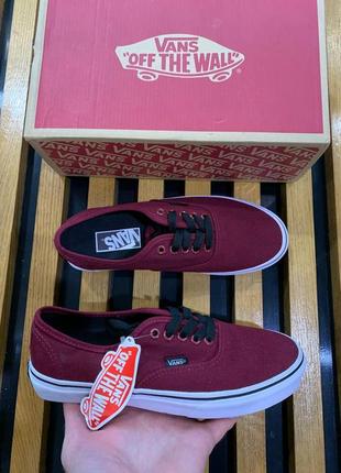 Кеды vans authentic burgundy вишневые