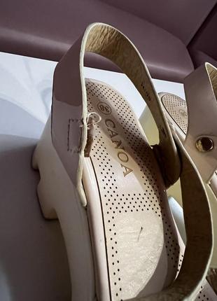 Босоніжки, на танкетці, пудрові, босоножки, на танкетке, сандали3 фото