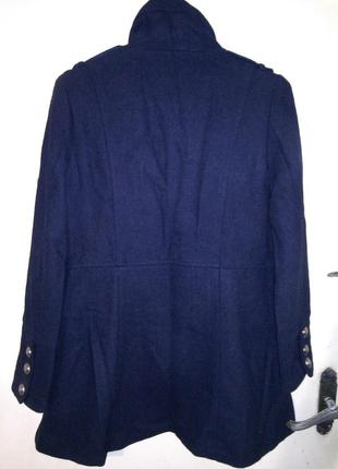 Стильная,тёплая-35% шерсть,деми,куртка-полупальто с карманами,тёмно-синего цвета,runs3 фото