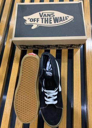 Кеди vans sk-8 old skool олд скул black/gum hi sk8 sk 8 високі венс чорні коричнева підошва3 фото