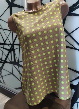 Крутая футболка цвета капучино в неоновый горошек от reserved 42-461 фото