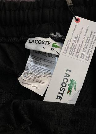 Мужские спортивные коттоновые летние шорты lacoste черные3 фото